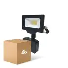 Multipack 4x Noxion LED Floodlight Beamy G3 10W 1100lm 100D - 840 Cool White | IP44 - Motion and Light Sensor - Symmetrical